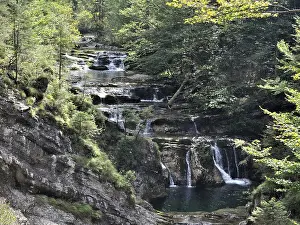Uninhabited Mountain Torrent Drucke: The fish stream with waterfalls