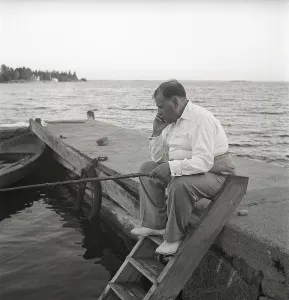 Gerahmter Druck : Fischerei in den 1940er Jahren. Gerahmter Druck : Fischerei in den 1940er Jahren.