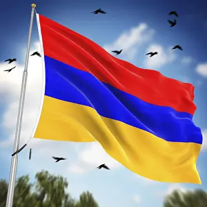 Middle East Flags Drucke: Flag of Armenia, This is a computer generated and 3d rendered image
