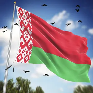 Drucke von Flagge von Weißrussland, Dies ist eine computer-generierte und 3D-gerenderte Abbildung Weißrussland Drucke: Flagge von Weißrussland, Dies ist eine computer-generierte und 3D-gerenderte Abbildung.