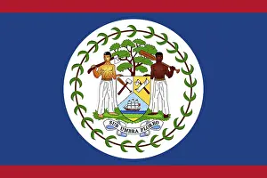 Drucke von Flagge von Belize, Vektor-Illustration Belize Drucke: Flagge von Belize, Vektorillustration.