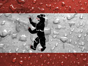 Berlin Flag Drucke: Flag of Berlin with rain drops