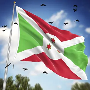Drucke von Flagge von Burundi, Dies ist eine computergenerierte und 3D-geschnittene Abbildung Burundi Drucke: Flagge von Burundi, Dies ist eine computer generierte und 3D-gere renderete Abbildung.