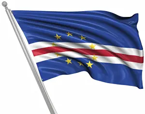 Drucke von Flagge von Kap Verde, Dies ist eine computer-generierte und 3D-gerenderte Abbildung Kap Verde Drucke: Flagge von Kap Verde, Dies ist eine computer generierte und 3D-gere renderete Abbildung.