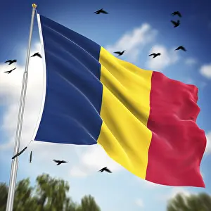 Drucke von Flagge des Tschad, Dies ist eine computer-generierte und 3D-gerenderte Abbildung Verwandte Bilder Drucke: Flagge des Tschad, Dies ist eine computer-generierte und 3D-gerenderte Abbildung.