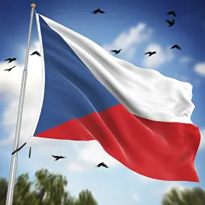 European Flags Drucke: Flag of the Czech Republic