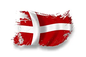 Gerahmter Druck : Flagge Dänemarks Gerahmter Druck : Flagge Dänemarks