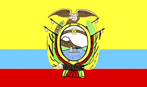 South American Flag Drucke: Flag of Ecuador