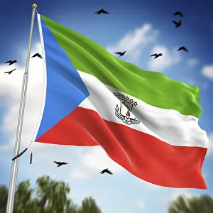 Drucke von Flagge von Äquatorialguinea, Dies ist eine computer generierte und 3D-gere renderete Abbildung Äquatorialguinea Drucke: Flagge von Äquatorialguinea, Dies ist eine computer-generierte und 3D-gerenderte Bild.