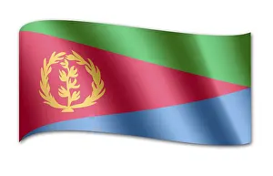 Drucke von Das Flaggenmuster der Eritrea ist ein Symbol für die nationale Identität des Landes. Die drei horizontalen Streifen in Rot, Grün und Blau symbolisieren Frieden, Hoffnung und Freiheit Eritrea Drucke: Flagge Eritreas
