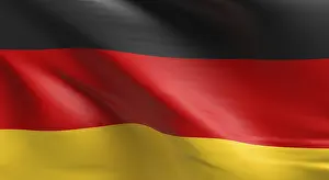 Central Europe Flags Drucke: Flag of Germany using as background, 3d rendering