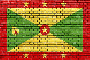 Drucke von Flagge von Grenada auf Ziegelmauer gemalt Verwandte Bilder Drucke: Flagge von Grenada auf Ziegelmauer gemalt.