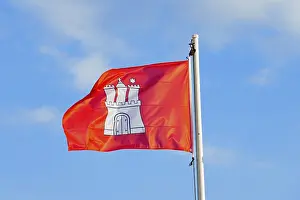 German Federal Republic Flag Drucke: Flag of Hamburg