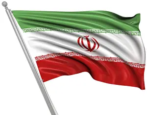 Western Asia Flags Drucke: Flag of Iran, This is a computer generated and 3d rendered picture