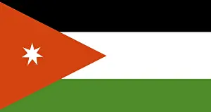 Asian National Flag Drucke: Flag of Jordan