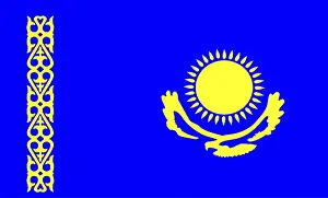 Asian National Flag Drucke: Flag of Kazakhstan
