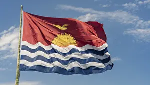 Kiribati Drucke: Das Flagge von Kiribati, Polynesien.
