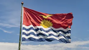 Kiribati Drucke: Das Flagge von Kiribati, Polynesien.