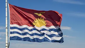 Kiribati Drucke: Das Flaggen von Kiribati, Polynesien.