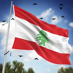 Gerahmter Druck : Flagge des Libanon, Dies ist eine computer-generierte und 3D-gerenderte Abbildung. Gerahmter Druck : Flagge des Libanon, Dies ist eine computer-generierte und 3D-gerenderte Abbildung.