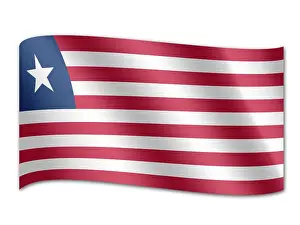Drucke von Das liberianische Flaggenmuster besteht aus elf gestreiften horizontalen Streifen in den Farben rot, grün und weiß Liberia Drucke: Liberischer Nationalflagge