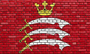 National Flags Drucke: Flag of Middlesex painted on brick wall