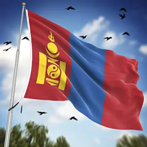 Drucke von Flagge von der Mongolei, Dies ist eine computer-generierte und 3D-gerenderte Abbildung Verwandte Bilder Drucke: Flagge von Mongolei, Dies ist ein computer generierter und 3D-generierter Bild.