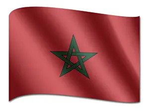 Empty Landscape With Flag Drucke: Flag of Morocco