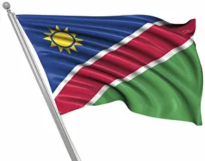 White Background Flag Drucke: Flag of Namibia, isolated on white