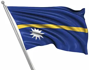 Nauru Drucke: Flagge von Nauru, isoliert auf weiß.