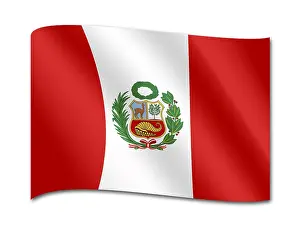 Graphic National Colours Drucke: Flag of Peru