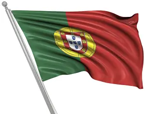Southern European Flags Drucke: Flag of Portugal, This is a computer generated and 3d rendered image