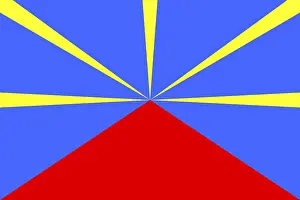 Indian Ocean Flags Drucke: Flag of Reunion, Vector illustration
