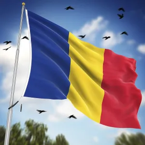 European Country Flags Drucke: Flag of Romania, This is a computer generated and 3d rendered image
