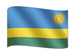 Drucke von Die Flagge Ruandas besteht aus drei horizontalen Streifen in den Farben grün, weiß und rot Ruanda Drucke: Flagge Ruandas