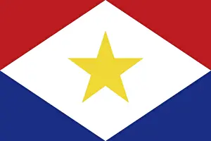 Deserted Island Banner Drucke: Flag of Saba, Vector illustration