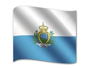 San Marino Drucke: Flagge des San-Marino