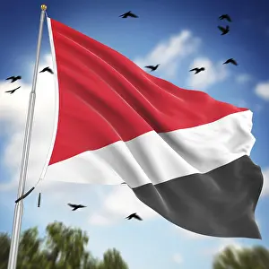 Artificial Flag Design Drucke: Flag of Sealand, This is a computer generated and 3d rendered image