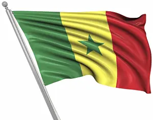 Gerahmter Druck : Flagge des Senegal, Dies ist ein computer generiertes und 3D gerendertes Bild. Gerahmter Druck : Flagge des Senegal, Dies ist ein computer generiertes und 3D gerendertes Bild.
