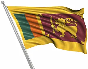 Sri Lanka Flag Drucke: Flag of Sri Lanka, This is a computer generated and 3d rendered image