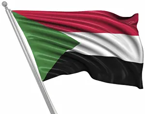 Verwandte Bilder Drucke: Flagge des Sudan, Dies ist eine computer-generierte und 3D-gerenderte Abbildung.