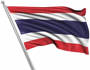 Southeast Asia Images Drucke: Flag of Thailand, This is a computer generated and 3d rendered image