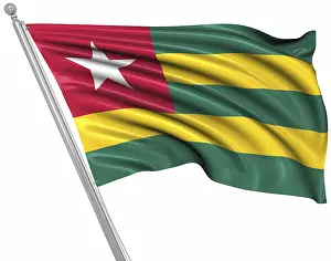 Drucke von Flagge von Togo, Dies ist eine computer generierte und 3D-gere renderete Abbildung Togo Drucke: Flagge von Togo, Dies ist eine computer generierte und 3D-gere renderete Abbildung.