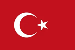 Southwest Asia Country Flags Drucke: Flag of Turkey, Vector illustration