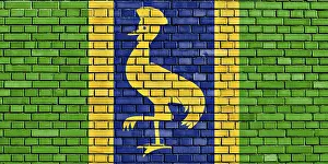 Drucke von Flagge Ugandas auf Ziegelmauer gemalt Verwandte Bilder Drucke: Flagge Ugandas auf Ziegelmauer gemalt.