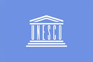 Empty Flag Depiction Drucke: Flag of UNESCO, Vector illustration