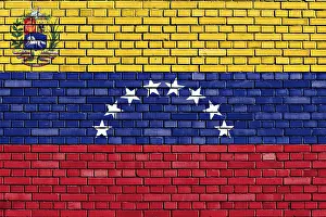 Drucke von Flagge des venezolanischen Bundesstaates auf Ziegelmauer Venezuela Drucke: Flagge des venezolanischen Bundesstaates auf Ziegelmauer.