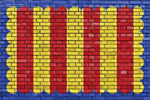 European Flags Painted Drucke: Flag of Westerlo painted on brick wall