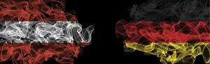 Dark Colored Flags Drucke: Flags of Austria and Germany on Black background