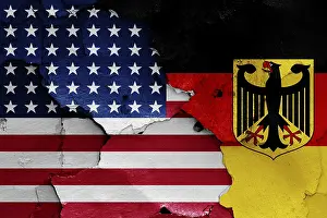 National Colors USA Drucke: Flags of USA and West Germany